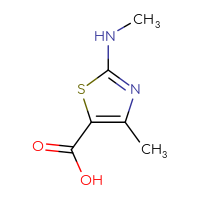 Chemical structure of 4-methyl-2-(methylamino)-1,3-thiazole-5-carboxylic acid - CSSB00000244944