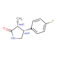 Chemical structure of rac-(3R,4R)-4-(4-fluorophenyl)-3-methylpyrrolidin-2-one - CSSB06744596817