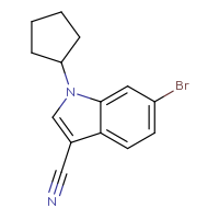 Chemical structure of 6-bromo-1-cyclopentyl-1H-indole-3-carbonitrile - CSSB00132307473