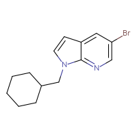 Chemical structure of 5-bromo-1-(cyclohexylmethyl)-1H-pyrrolo[2,3-b]pyridine - CSSB03219875808