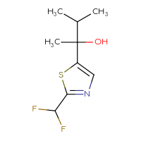 Chemical structure of 2-[2-(difluoromethyl)-1,3-thiazol-5-yl]-3-methylbutan-2-ol - CSSB14882170346