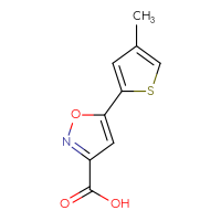 Chemical structure of 5-(4-methylthiophen-2-yl)-1,2-oxazole-3-carboxylic acid - CSSB00103017123