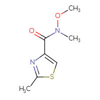 Chemical structure of N-methoxy-N,2-dimethyl-1,3-thiazole-4-carboxamide - CSSB00011559296