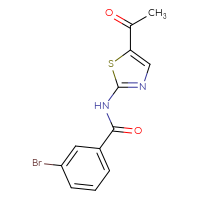 Chemical structure of N-(5-acetyl-1,3-thiazol-2-yl)-3-bromobenzamide - CSSB00104957085