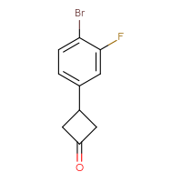 Chemical structure of 3-(4-bromo-3-fluorophenyl)cyclobutan-1-one - CSSB00135417116