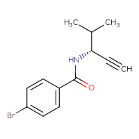 Chemical structure of 4-bromo-N-[(3R)-4-methylpent-1-yn-3-yl]benzamide - CSSB02146277930