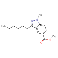 Chemical structure of methyl 3-hexyl-1-methyl-1H-indazole-5-carboxylate - CSSB06583948512