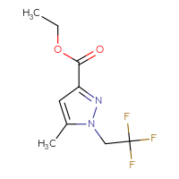 Chemical structure of ethyl 5-methyl-1-(2,2,2-trifluoroethyl)-1H-pyrazole-3-carboxylate - CSSB01075171619