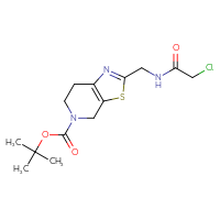 Chemical structure of tert-butyl 2-[(2-chloroacetamido)methyl]-4H,5H,6H,7H-[1,3]thiazolo[5,4-c]pyridine-5-carboxylate - CSSB21332080428