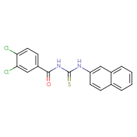 Chemical structure of 3-(3,4-dichlorobenzoyl)-1-(naphthalen-2-yl)thiourea - CSSB00121714856