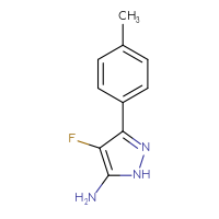 Chemical structure of 4-fluoro-3-(4-methylphenyl)-1H-pyrazol-5-amine - CSSB00102705105