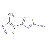 Chemical structure of 4-(4-methyl-1,2,3-thiadiazol-5-yl)-1,3-thiazol-2-amine - CSSB00013221148