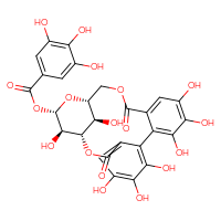 Chemical structure of (1S,19R,21S,22R,23R)-6,7,8,11,12,13,22,23-octahydroxy-3,16-dioxo-2,17,20-trioxatetracyclo[17.3.1.0⁴,⁹.0¹⁰,¹⁵]tricosa-4,6,8,10,12,14-hexaen-21-yl 3,4,5-trihydroxybenzoate - CSSB00116207018