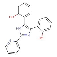 Chemical structure of 2-[4-(2-hydroxyphenyl)-2-(pyridin-2-yl)-1H-imidazol-5-yl]phenol - CSSB21298174629