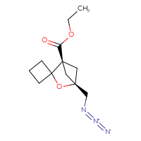 Chemical structure of ethyl (1r,4r)-4-(azidomethyl)-3-oxaspiro[bicyclo[2.1.1]hexane-2,1'-cyclobutane]-1-carboxylate - CSSB06741646958