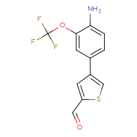 Chemical structure of 4-[4-amino-3-(trifluoromethoxy)phenyl]thiophene-2-carbaldehyde - CSSB06590142579