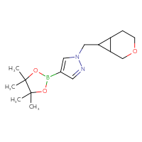Chemical structure of 1-({3-oxabicyclo[4.1.0]heptan-7-yl}methyl)-4-(4,4,5,5-tetramethyl-1,3,2-dioxaborolan-2-yl)-1H-pyrazole - CSSB00123689367