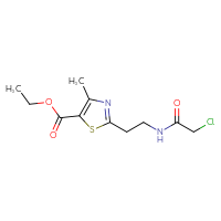 Chemical structure of ethyl 2-[2-(2-chloroacetamido)ethyl]-4-methyl-1,3-thiazole-5-carboxylate - CSSB01095732689
