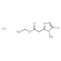 Chemical structure of ethyl 2-(5-chloro-1-methyl-1H-imidazol-2-yl)acetate hydrochloride - CSSB00000054956