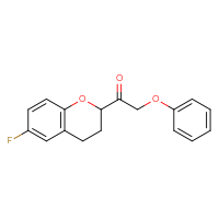 Chemical structure of 1-(6-fluoro-3,4-dihydro-2H-1-benzopyran-2-yl)-2-phenoxyethan-1-one - CSSB21332087818