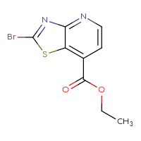 Chemical structure of ethyl 2-bromo-[1,3]thiazolo[4,5-b]pyridine-7-carboxylate - CSSB00011015552