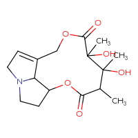 Chemical structure of 5,6-dihydroxy-4,5,6-trimethyl-2,8-dioxa-13-azatricyclo[8.5.1.0¹³,¹⁶]hexadec-10-ene-3,7-dione - CSSB00020668865
