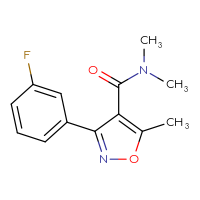 Chemical structure of 3-(3-fluorophenyl)-N,N,5-trimethyl-1,2-oxazole-4-carboxamide - CSSB00103752834