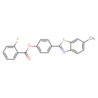 Chemical structure of 4-(6-methyl-1,3-benzothiazol-2-yl)phenyl 2-fluorobenzoate - CSSB00121708399