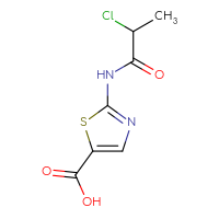 Chemical structure of 2-(2-chloropropanamido)-1,3-thiazole-5-carboxylic acid - CSSB00102675726
