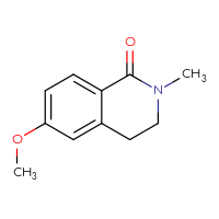 Chemical structure of 6-methoxy-2-methyl-1,2,3,4-tetrahydroisoquinolin-1-one - CSSB00009840868