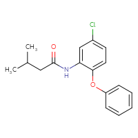 Chemical structure of N-(5-chloro-2-phenoxyphenyl)-3-methylbutanamide - CSSB00121655955