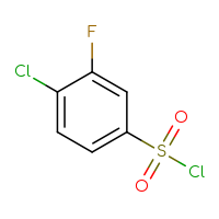 Chemical structure of 4-chloro-3-fluorobenzene-1-sulfonyl chloride - CSSB00011317203