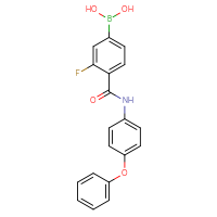 Chemical structure of {3-fluoro-4-[(4-phenoxyphenyl)carbamoyl]phenyl}boronic acid - CSSB21531616510