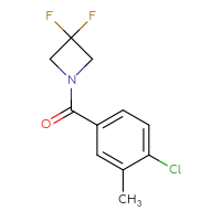 Chemical structure of 1-(4-chloro-3-methylbenzoyl)-3,3-difluoroazetidine - CSSB01994502049