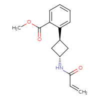 Chemical structure of methyl 2-[(1r,3r)-3-(prop-2-enamido)cyclobutyl]benzoate - CSSB01276572605