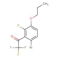 Chemical structure of 1-(6-bromo-2-fluoro-3-propoxyphenyl)-2,2,2-trifluoroethan-1-one - CSSB06835378148