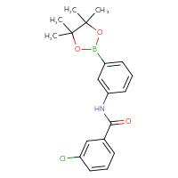 Chemical structure of 3-chloro-N-[3-(4,4,5,5-tetramethyl-1,3,2-dioxaborolan-2-yl)phenyl]benzamide - CSSB00018105727