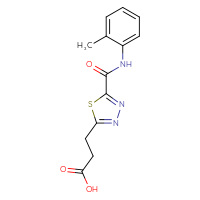 Chemical structure of 3-{5-[(2-methylphenyl)carbamoyl]-1,3,4-thiadiazol-2-yl}propanoic acid - CSSB00020596376