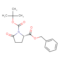 Chemical structure of 2-benzyl 1-tert-butyl (2S)-5-oxopyrrolidine-1,2-dicarboxylate - CSSB00000702147