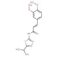 Chemical structure of (2E)-3-(3,4-dimethoxyphenyl)-N-[5-(propan-2-yl)-1,3,4-thiadiazol-2-yl]prop-2-enamide - CSSB00132525978