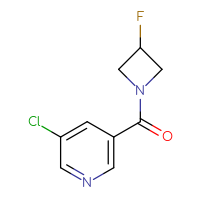 Chemical structure of 3-chloro-5-(3-fluoroazetidine-1-carbonyl)pyridine - CSSB00097064907
