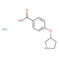 Chemical structure of 4-(pyrrolidin-3-yloxy)benzoic acid hydrochloride - CSSB06630658193
