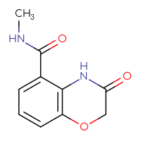 Chemical structure of N-methyl-3-oxo-3,4-dihydro-2H-1,4-benzoxazine-5-carboxamide - CSSB01991604550