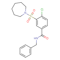 Chemical structure of 3-(azepane-1-sulfonyl)-N-benzyl-4-chlorobenzamide - CSSB00027985437