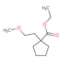 Chemical structure of ethyl 1-(2-methoxyethyl)cyclopentane-1-carboxylate - CSSB00155373377