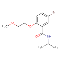 Chemical structure of 5-bromo-2-(2-methoxyethoxy)-N-(propan-2-yl)benzamide - CSSB00132308398