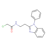 Chemical structure of 2-chloro-N-[2-(1-phenyl-1H-1,3-benzodiazol-2-yl)ethyl]acetamide - CSSB21332080825