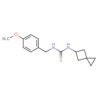 Chemical structure of 1-[(4-methoxyphenyl)methyl]-3-{spiro[2.3]hexan-5-yl}thiourea - CSSB00964321954