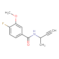 Chemical structure of N-(but-3-yn-2-yl)-4-fluoro-3-methoxybenzamide - CSSB00006802051