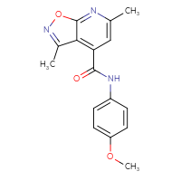 Chemical structure of N-(4-methoxyphenyl)-3,6-dimethyl-[1,2]oxazolo[5,4-b]pyridine-4-carboxamide - CSSB00046661091